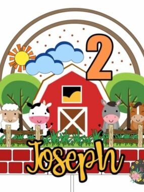 FARM CAKE TOPPER 3D l PERSONALIZED ASSEMBLED
